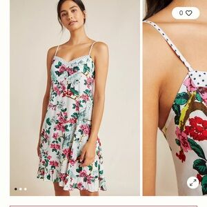 Anthropologie Layla White Bird Print Sleep Dress White Women’s Size L